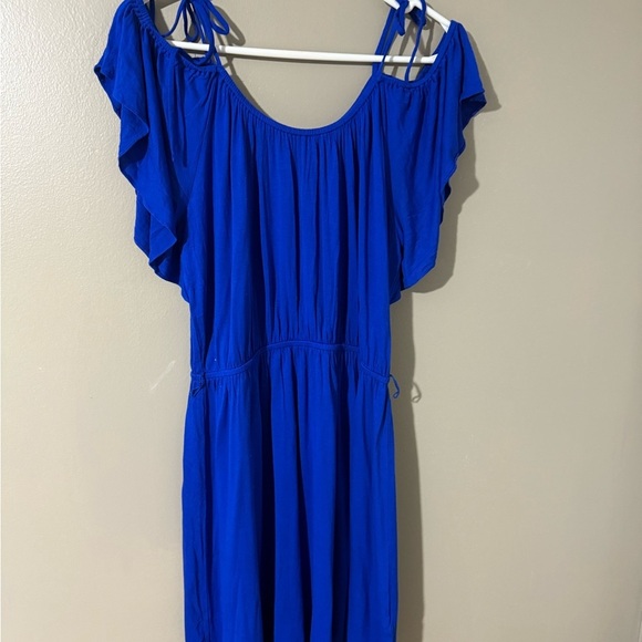 Express Blue Flutter Sleeve Sundress - Picture 1 of 4